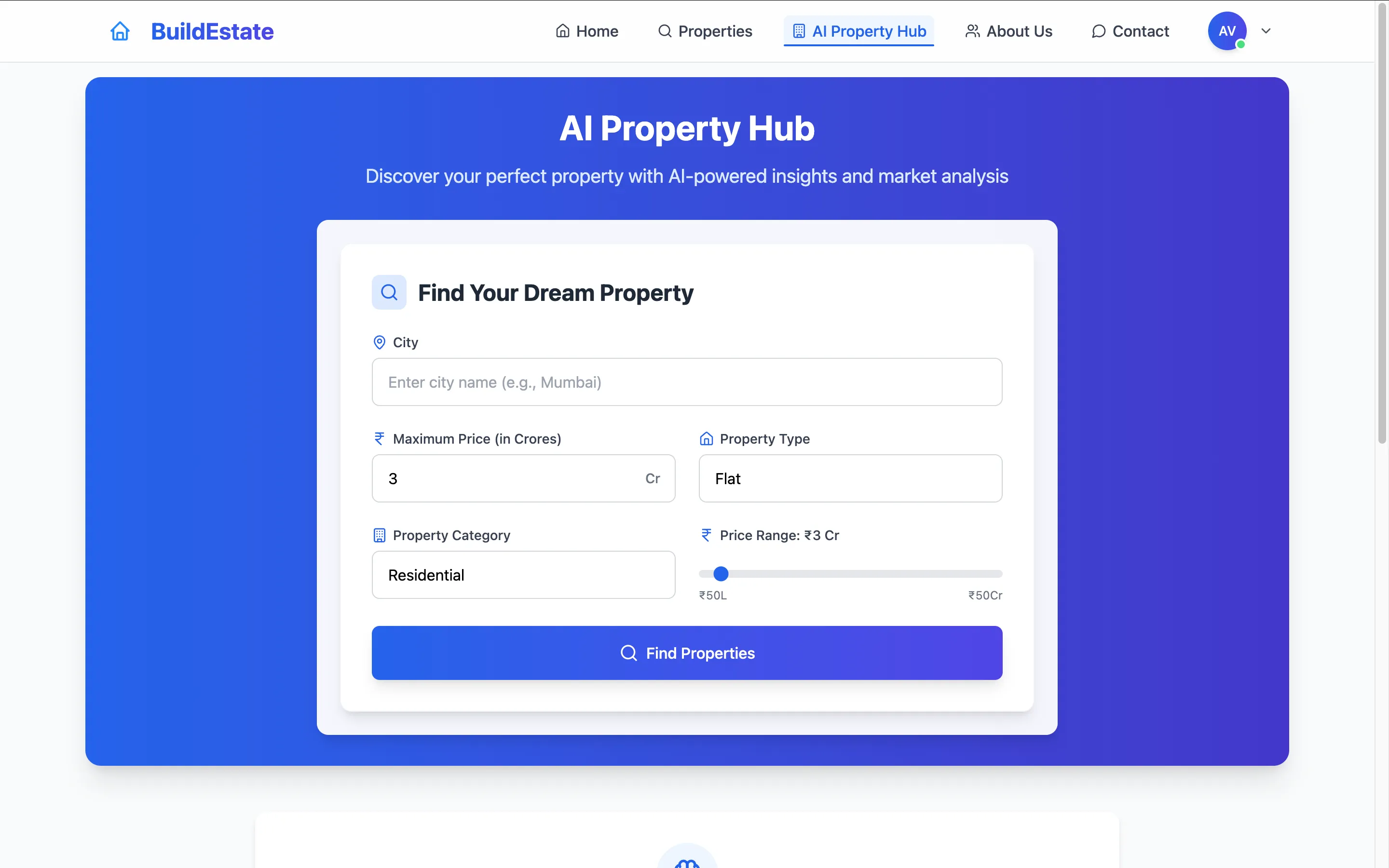 AI PropertyHub Real Estate Platform